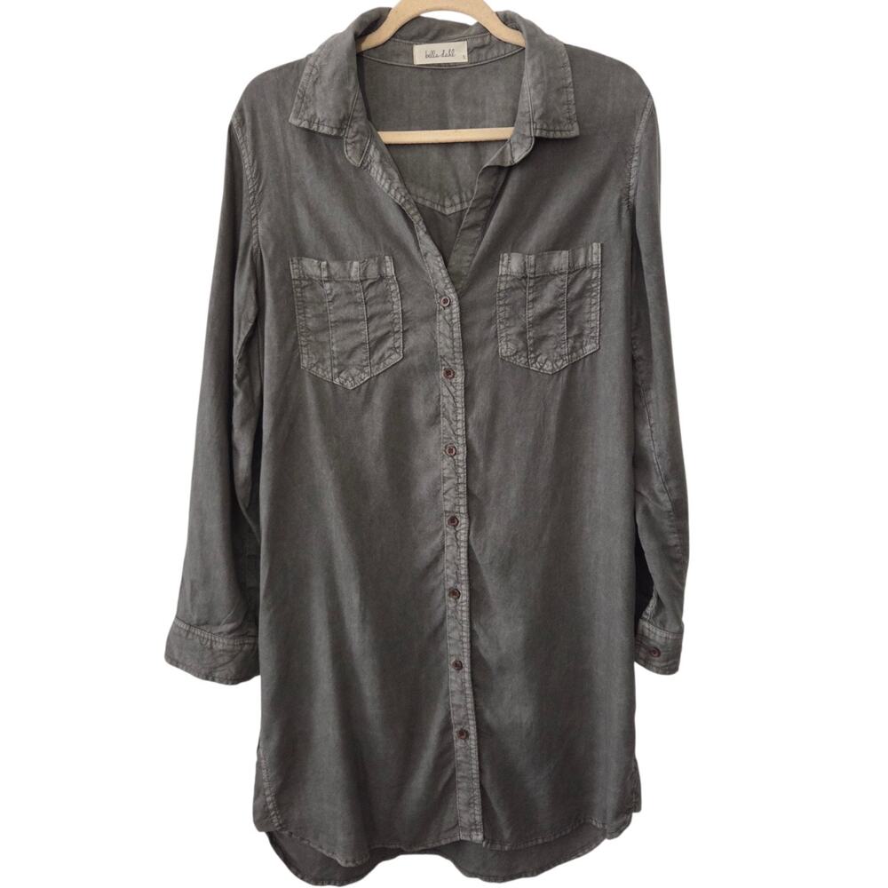 New Bella Dahl Tencel Lyocell Roll Tab Shirt Dress Size S Made in USA